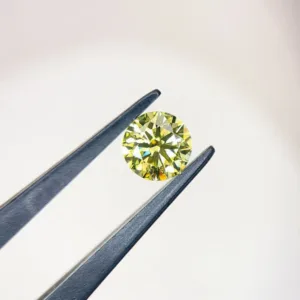 1.39 Carat Round Fancy Intense Yellow VVS1 Lab Diamond