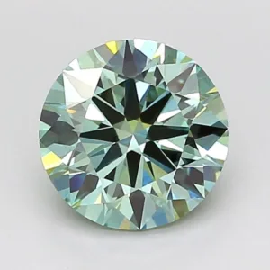 1.5 Carat Round Fancy Vivid Green VS2 Lab Diamond