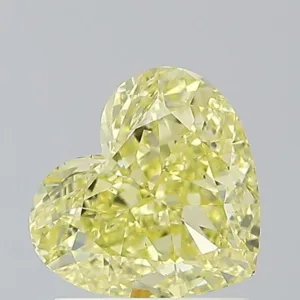 1.51 Carat Heart Fancy Intense Yellow SI1 Natural Diamond