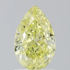 1.51 Carat Pear Fancy Intense Yellow SI1 Natural Diamond