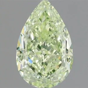 1.51 Carat Pear Fancy Yellow Green VS1 Natural Diamond
