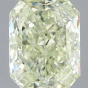 1.51 Carat Radiant Fancy Light Yellow Green SI1 Natural Diamond