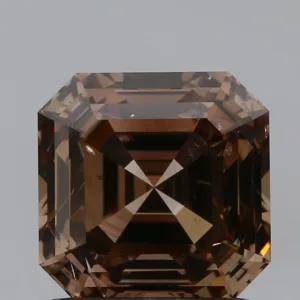 1.51 Carat Square Emerald Fancy Dark Orange Brown SI2 Natural Diamond