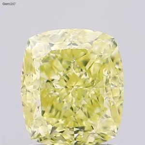 1.52 Carat Cushion Brilliant Fancy Light Yellow VS1 Natural Diamond
