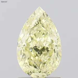 1.52 Carat Pear Fancy Light Yellow SI2 Natural Diamond