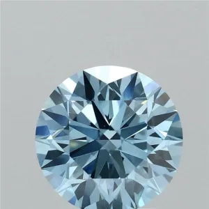 1.52 Carat Round Fancy Vivid Blue VS1 Lab Diamond