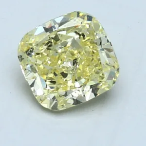 1.53 Carat Cushion Brilliant Yellow I2 Natural Diamond