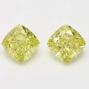 1.56 Carat Cushion Brilliant Fancy Vivid Yellow VS1 Natural Diamond