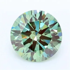 1.56 Carat Round Fancy Vivid Green VS1 Lab Diamond