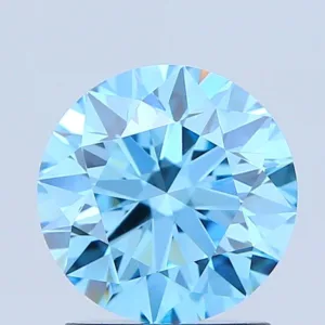 1.57 Carat Round Fancy Vivid Blue VVS2 Lab Diamond