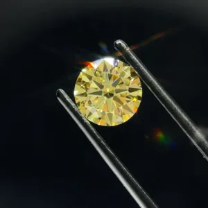1.57 Carat Round Fancy Yellow VVS1 Lab Diamond