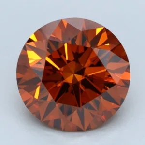 2 Carat Round Fancy Vivid Orange VVS2 Lab Diamond