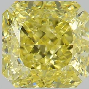 2.01 Carat Square Radiant Fancy Intense Yellow VS1 Natural Diamond