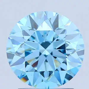 2.02 Carat Round Fancy Vivid Blue VVS2 Lab Diamond