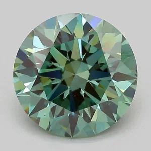 2.03 Carat Round Fancy Vivid Green VS1 Lab Diamond
