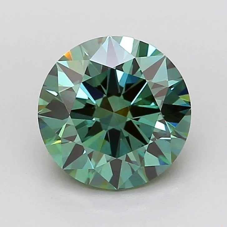 2.03 Carat Round Fancy Vivid Green VS1 Lab Diamond 1 2.03 Carat Round Fancy Vivid Green VS1 Lab Diamond