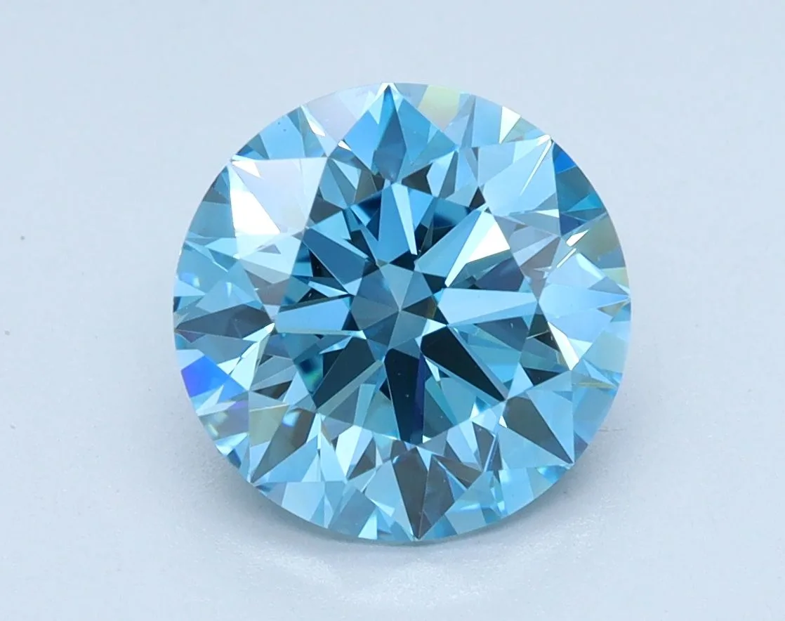 2.04 Carat Round Fancy Vivid Blue VS1 Lab Diamond 1 2.04 Carat Round Fancy Vivid Blue VS1 Lab Diamond