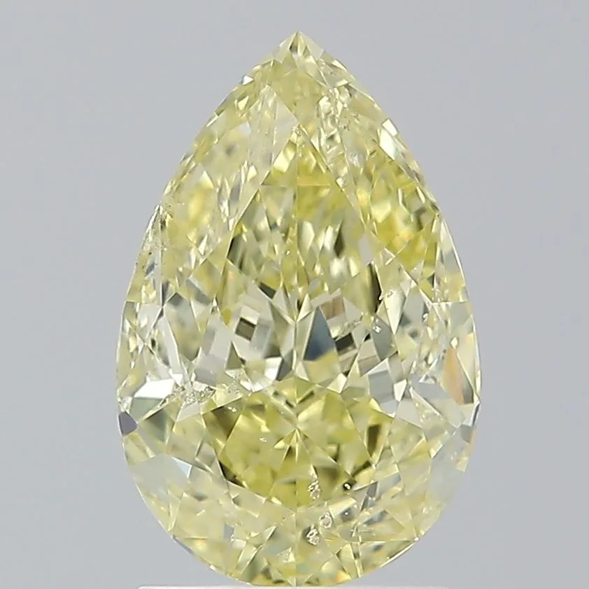 2.05 Carat Pear Fancy Yellow SI2 Natural Diamond 1 2.05 Carat Pear Fancy Yellow SI2 Natural Diamond