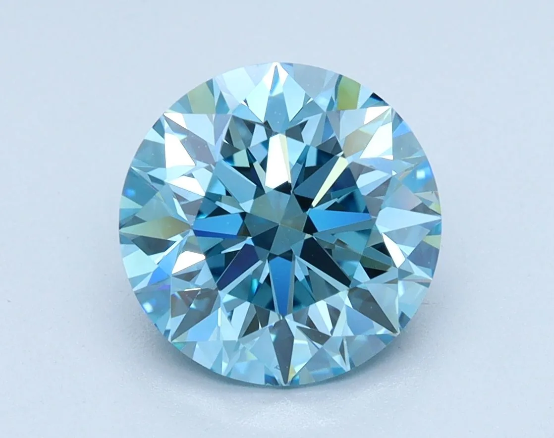2.05 Carat Round Fancy Vivid Blue VS1 Lab Diamond 1 2.05 Carat Round Fancy Vivid Blue VS1 Lab Diamond