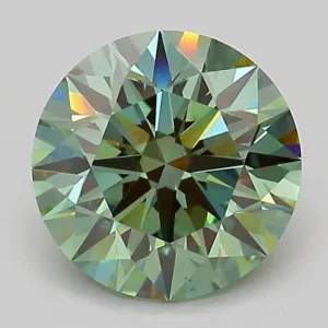 2.06 Carat Round Fancy Vivid Green VS1 Lab Diamond