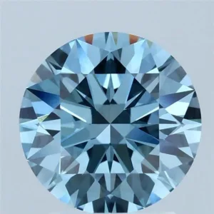 2.1 Carat Round Fancy Vivid Blue VVS2 Lab Diamond
