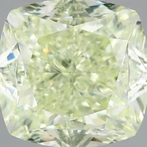 3 Carat Cushion Brilliant Fancy Light Yellow Green SI1 Natural Diamond