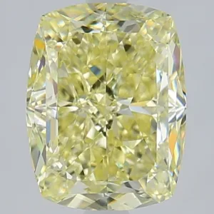3.01 Carat Cushion Brilliant Fancy Light Yellow VS1 Natural Diamond