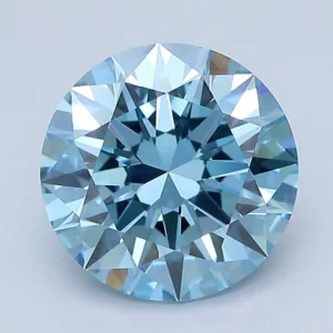 3.01 Carat Round Fancy Vivid Blue VVS2 Lab Diamond