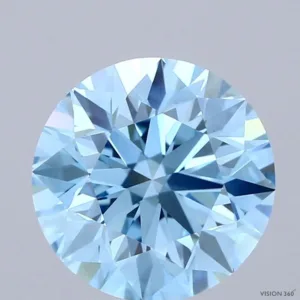 3.01 Carat Round Fancy Vivid Blue VVS2 Lab Diamond