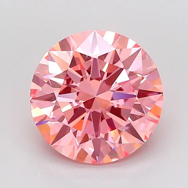 3.01 Carat Round Fancy Vivid Pink VS1 Lab Diamond 1 3.01 Carat Round Fancy Vivid Pink VS1 Lab Diamond