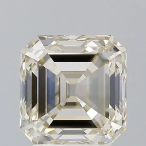 3.03 Carat Asscher Very Light Brown VVS2 Natural Diamond