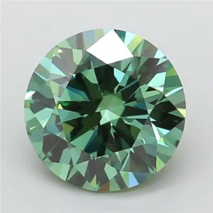 3.03 Carat Round Fancy Vivid Green VS1 Lab Diamond