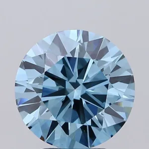 3.05 Carat Round Fancy Vivid Blue VVS2 Lab Diamond