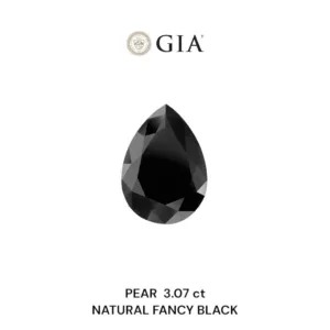 3.07 Carat Pear Fancy Black VVS2 Natural Diamond