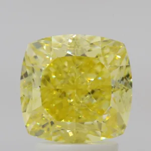 3.11 Carat Cushion Brilliant Fancy Intense Yellow FL Natural Diamond
