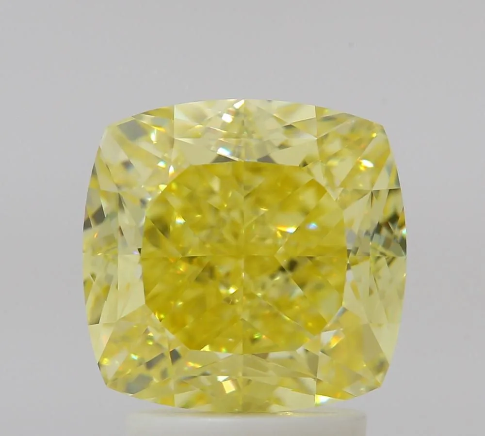 3.11 Carat Cushion Brilliant Fancy Intense Yellow FL Natural Diamond 1 3.11 Carat Cushion Brilliant Fancy Intense Yellow FL Natural Diamond