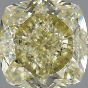 3.5 Carat Cushion Brilliant Fancy Light Yellow VS2 Natural Diamond