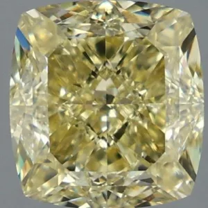 3.5 Carat Cushion Brilliant Fancy Yellow VS2 Natural Diamond