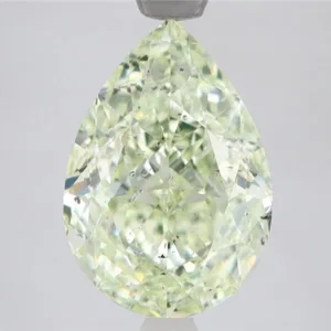 3.51 Carat Pear Fancy Light Green I1 Natural Diamond