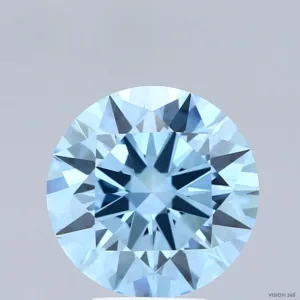3.53 Carat Round Fancy Vivid Blue VVS2 Lab Diamond