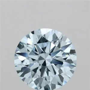3.54 Carat Round Fancy Vivid Blue VS2 Lab Diamond