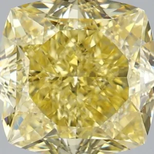 3.8 Carat Cushion Brilliant Fancy Intense Yellow VS1 Natural Diamond