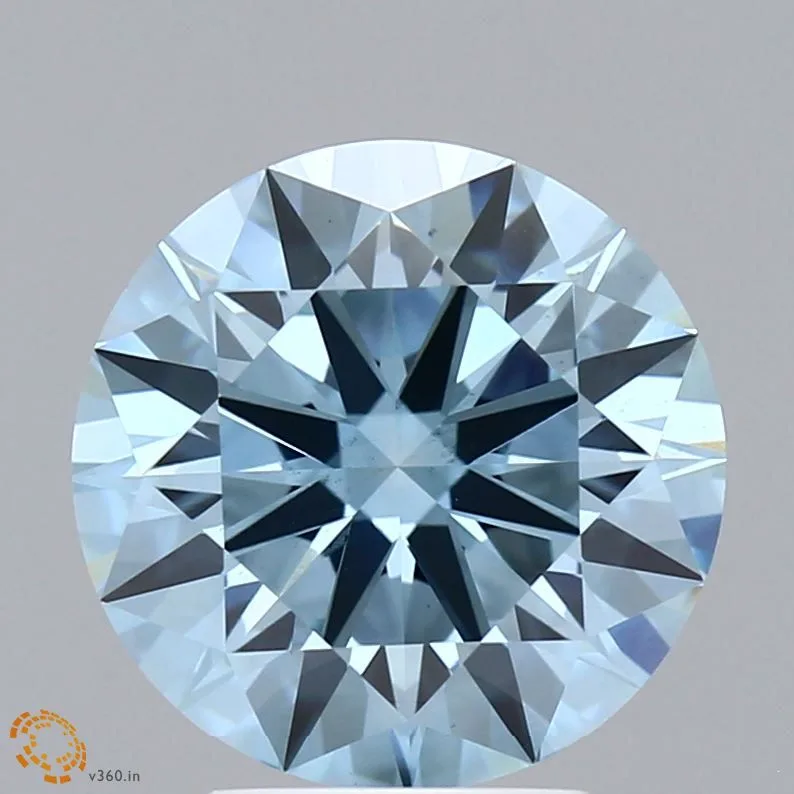 3.83 Carat Round Fancy Intense Blue VS2 Lab Diamond 1 3.83 Carat Round Fancy Intense Blue VS2 Lab Diamond