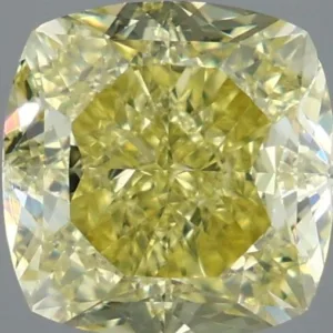 4 Carat Cushion Brilliant Fancy Yellow VS2 Natural Diamond