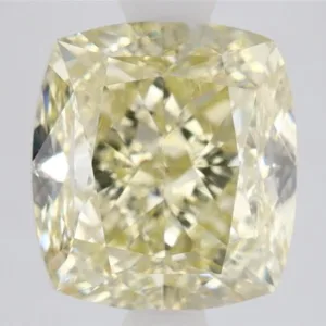 4.03 Carat Cushion Brilliant Fancy Light Yellow SI1 Natural Diamond