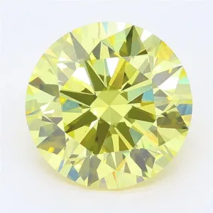 4.11 Carat Round Fancy Vivid Yellow VS1 Lab Diamond
