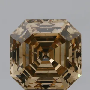 4.15 Carat Square Emerald Fancy Dark Brown SI2 Natural Diamond