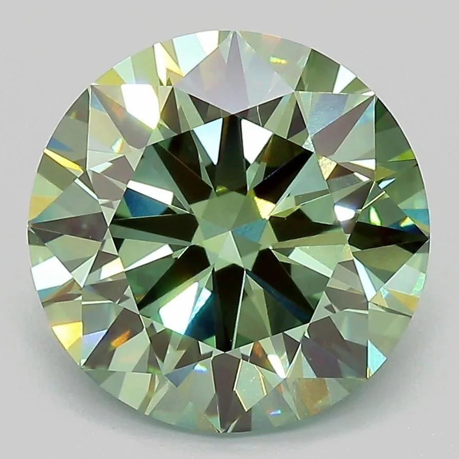 5 Carat Round Fancy Vivid Green VVS2 Lab Diamond 1 5 Carat Round Fancy Vivid Green VVS2 Lab Diamond