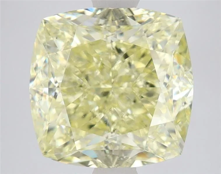 5.02 Carat Cushion Brilliant Fancy Light Yellow SI1 Natural Diamond 1 5.02 Carat Cushion Brilliant Fancy Light Yellow SI1 Natural Diamond