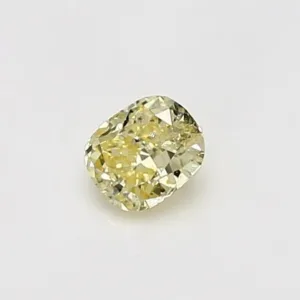 0.33 Carat Cushion Brilliant Fancy Yellow I2 Natural Diamond
